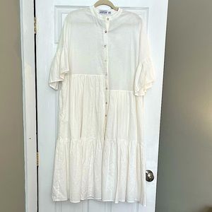 Petal and Pup White Button Dress